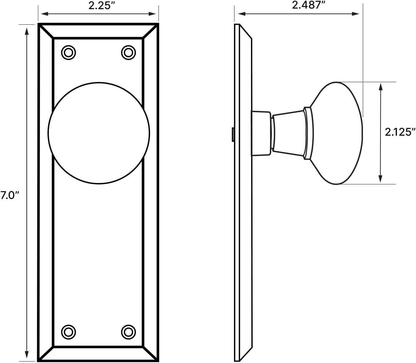 Nostalgic Warehouse New York Door Knob with Plate