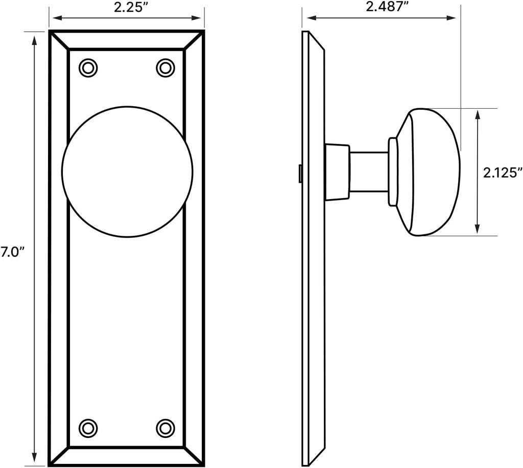 Nostalgic Warehouse New York Door Knob with Plate
