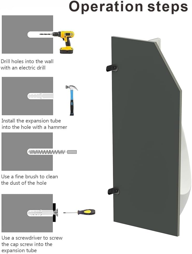 Wall Mounted Men's Urinal Privacy Partition Screen