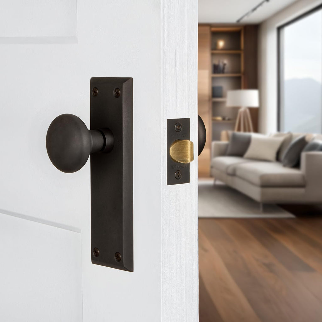 Nostalgic Warehouse New York Door Knob with Plate