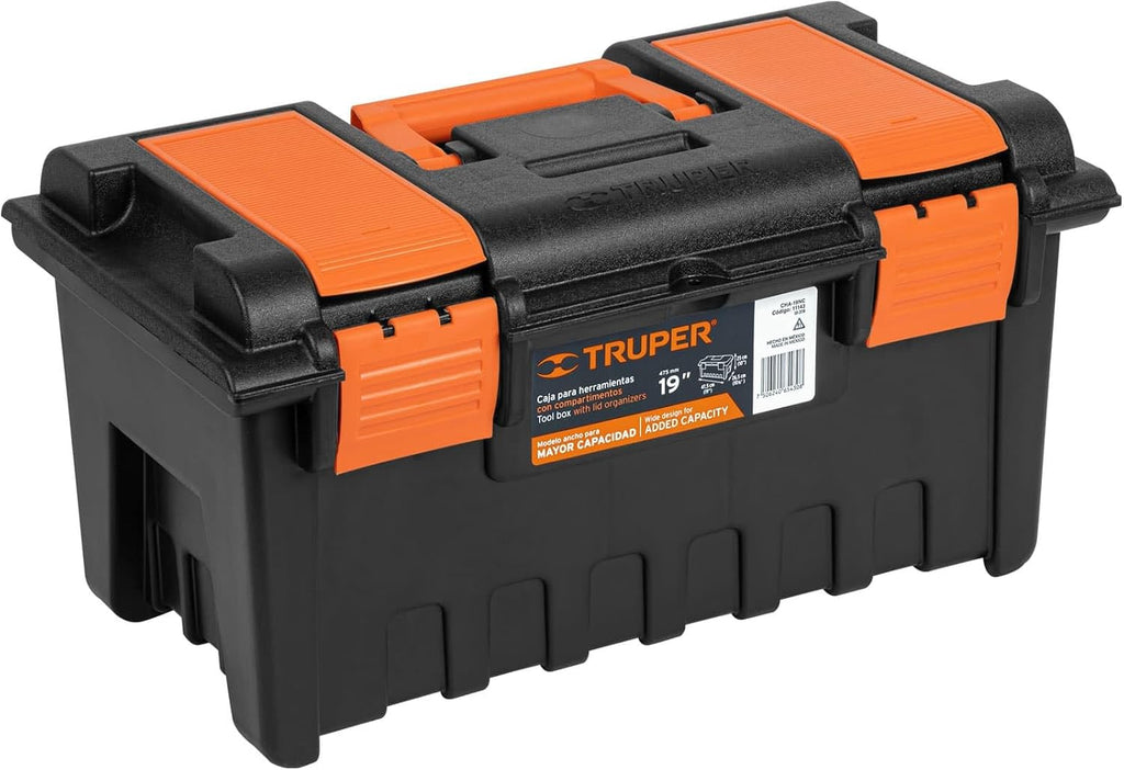 Plastic box 19 'with compartments, orange
