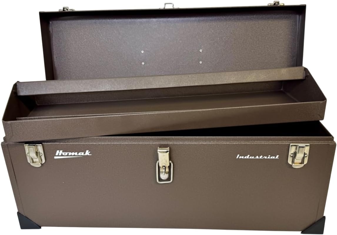 24 Inch Brown Steel Industrial Storage Toolbox