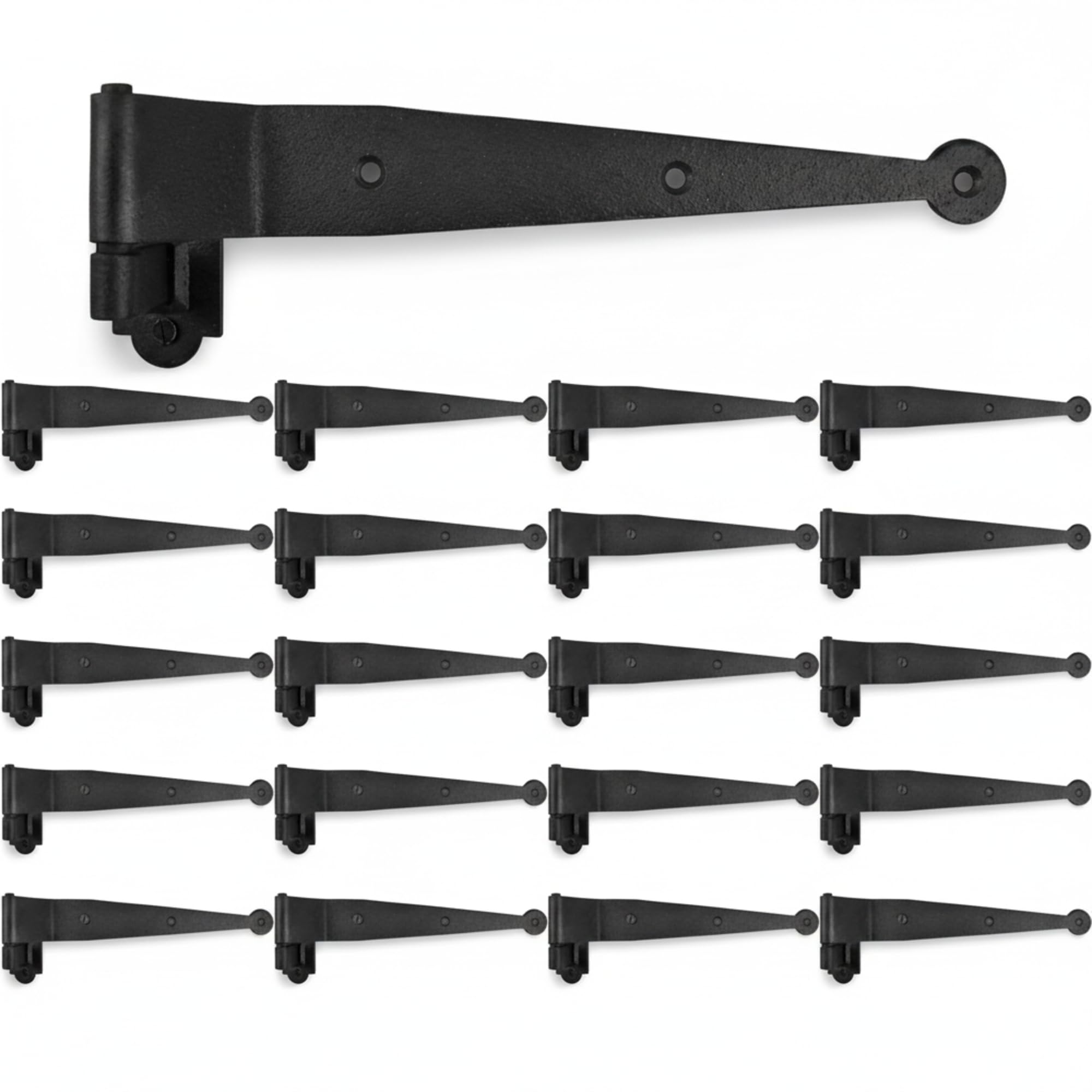 12 Pack Black Iron Offset Shutter Strap Hinges