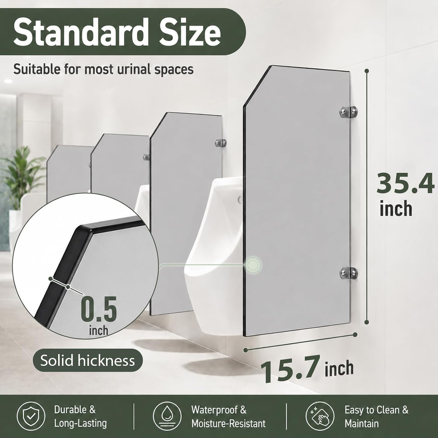 Waterproof Wall Mounted Urinal Partition Panel