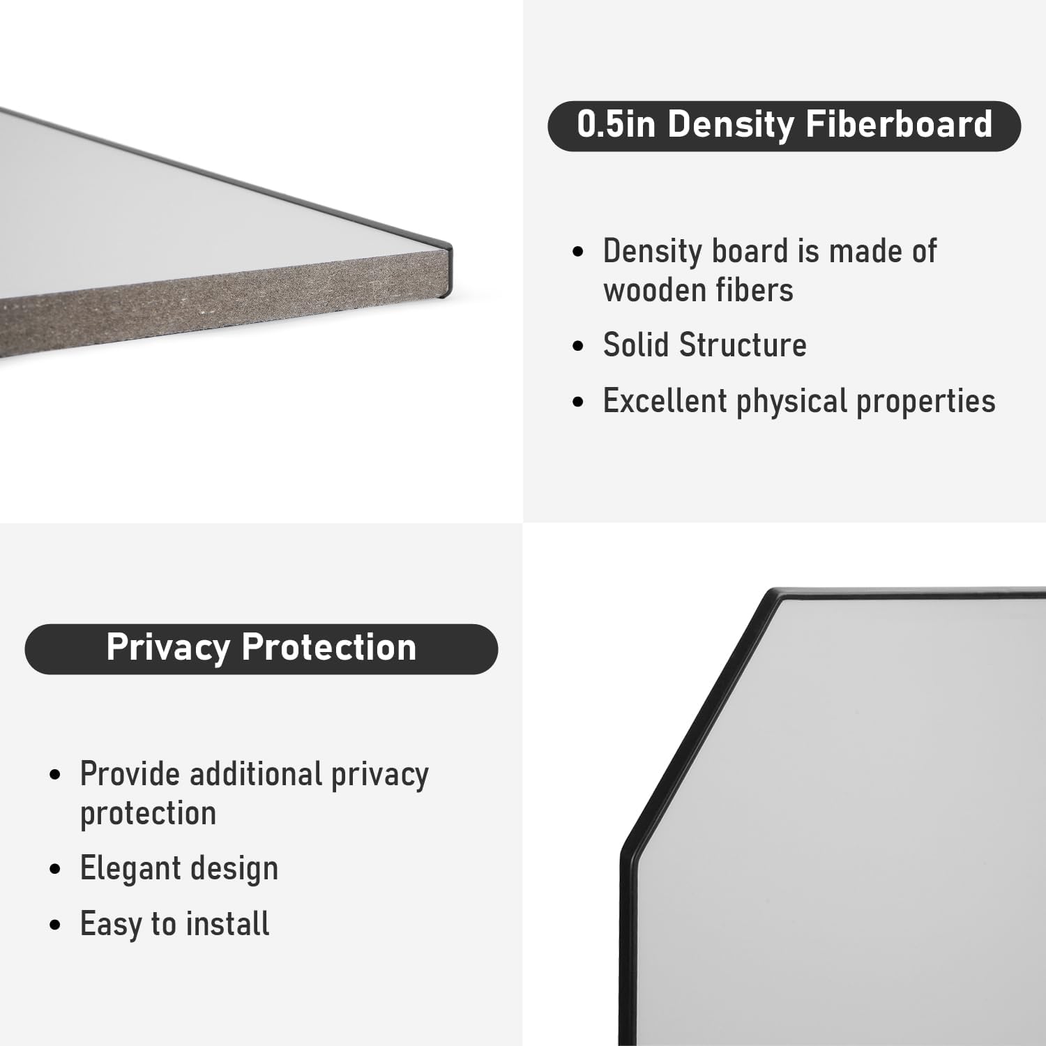 Wall Mounted Urinal Divider Screen for Public Restrooms