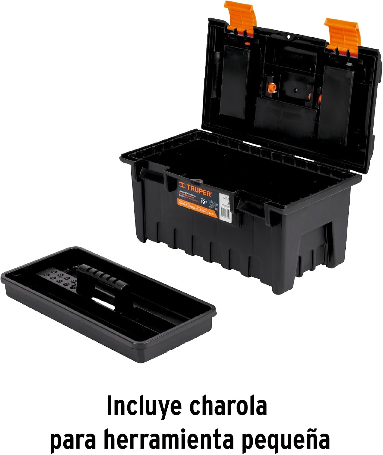 Plastic box 19 'with compartments, orange