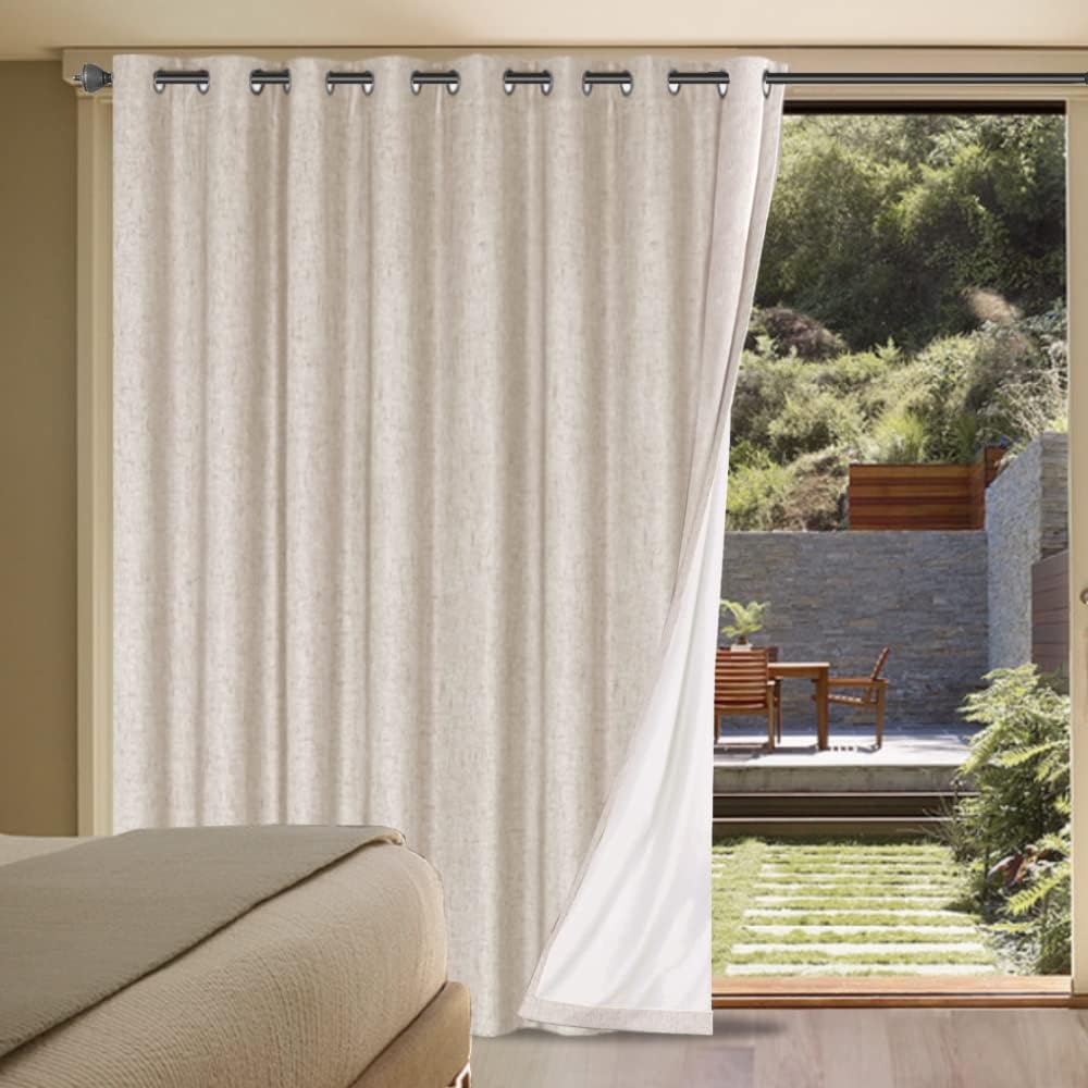 Natural Linen Grommet Blackout Curtain 100x84 Inch