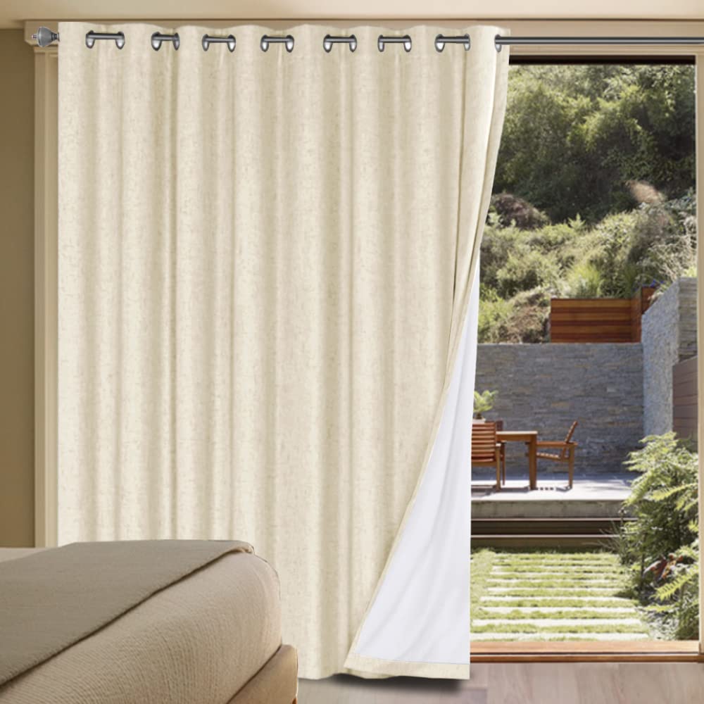 Natural Linen Grommet Blackout Curtain 100x84 Inch