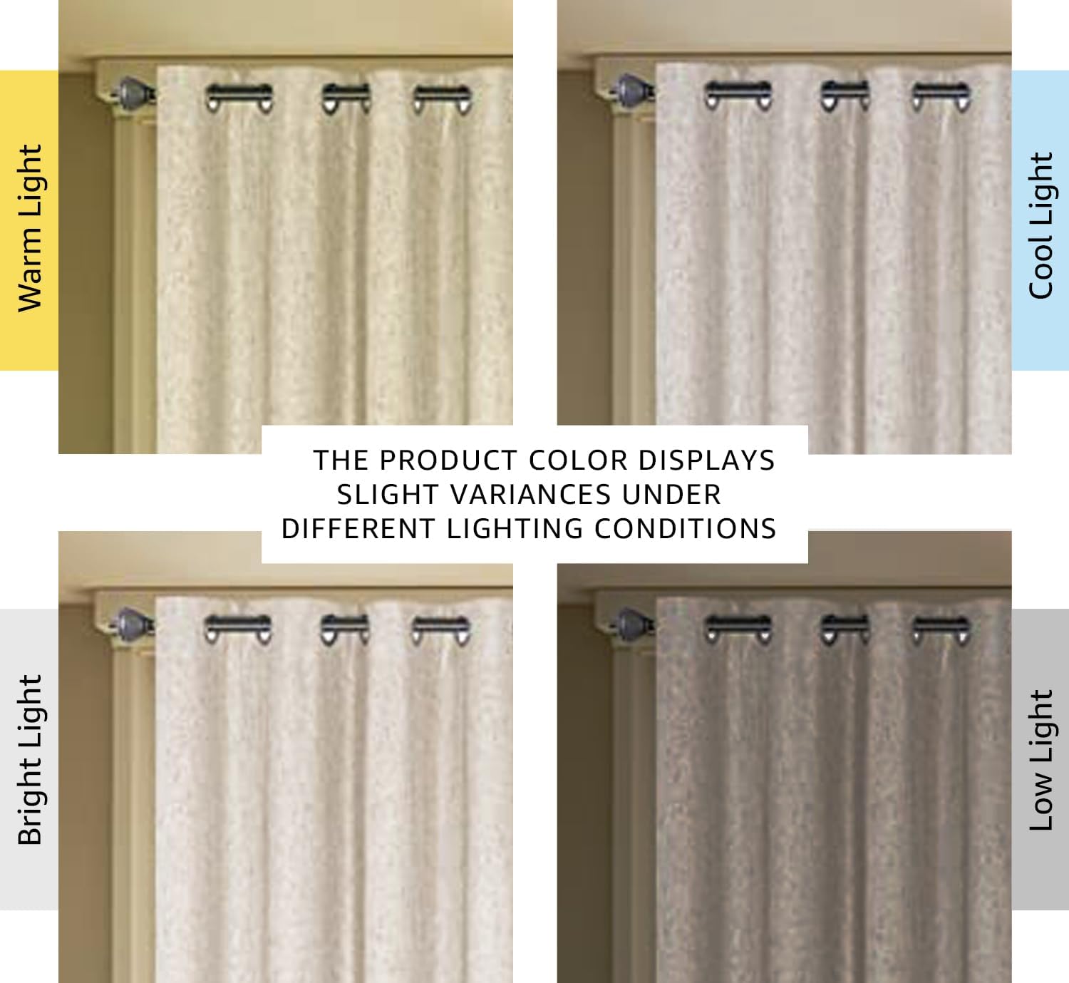 Natural Linen Grommet Blackout Curtain 100x84 Inch