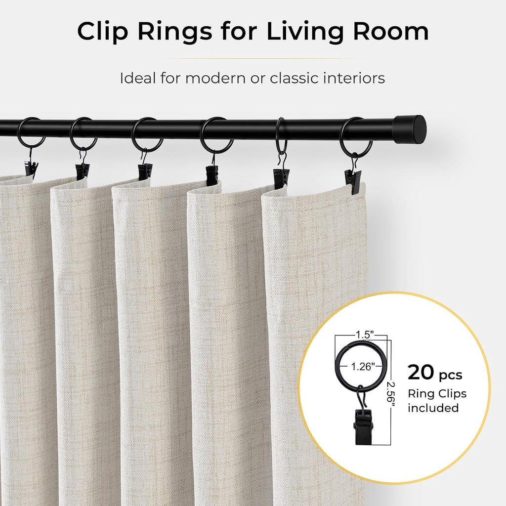 Wide Linen Blackout Sliding Door Curtain 1 Panel