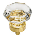 5 Pack Brass Glass Cabinet Knobs 1-5/16 Inch