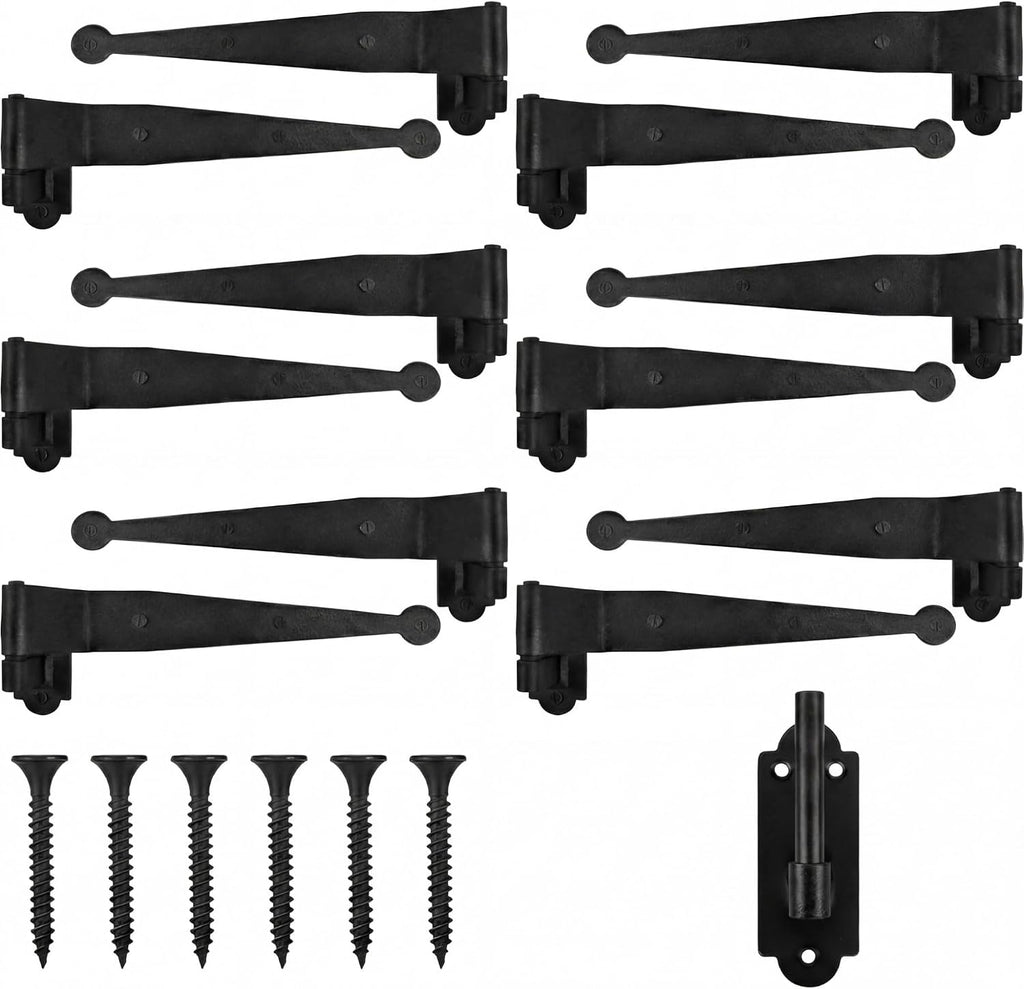 12 Pack Black Iron Offset Shutter Strap Hinges
