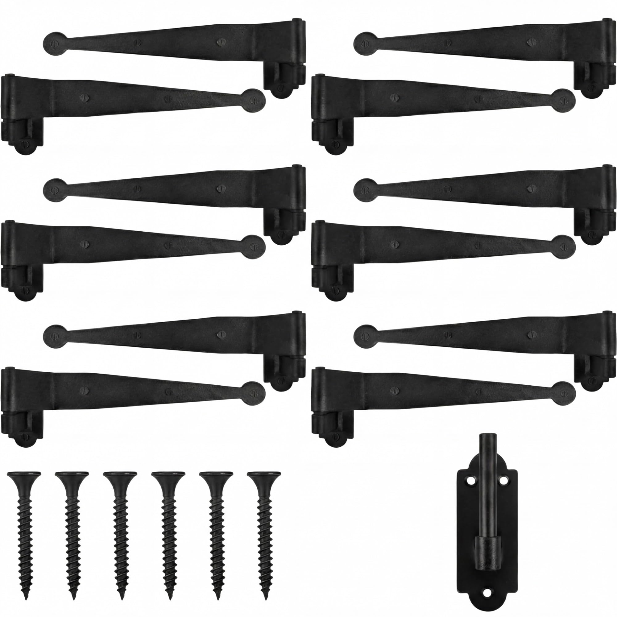 12 Pack Black Iron Offset Shutter Strap Hinges