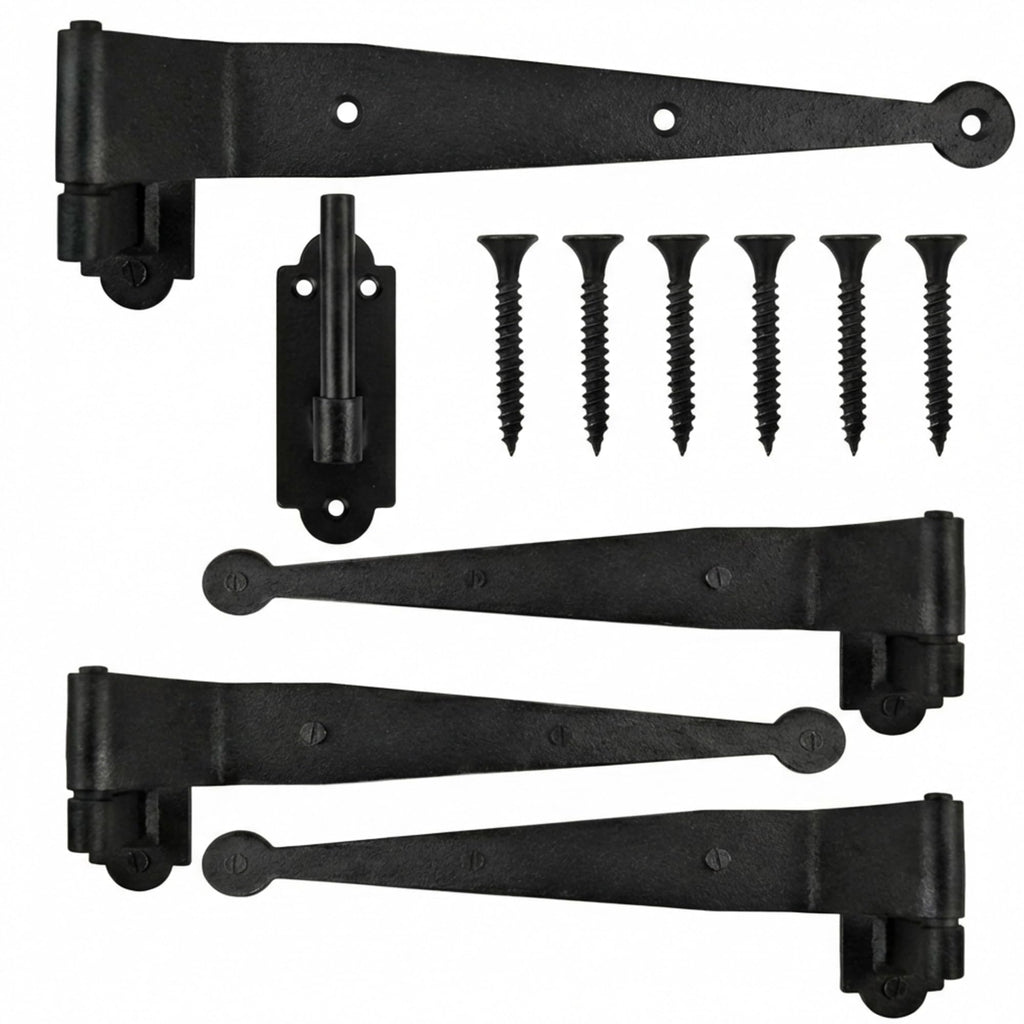 12 Pack Black Iron Offset Shutter Strap Hinges