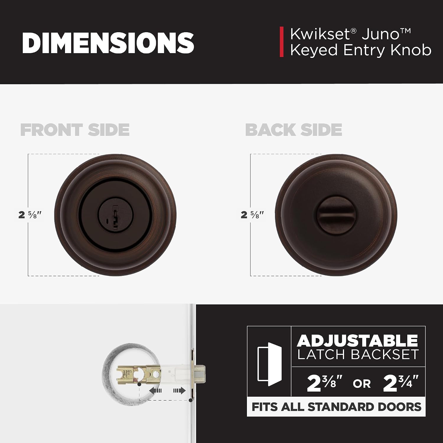 Venetian Bronze Keyed Entry Secure Door Knob