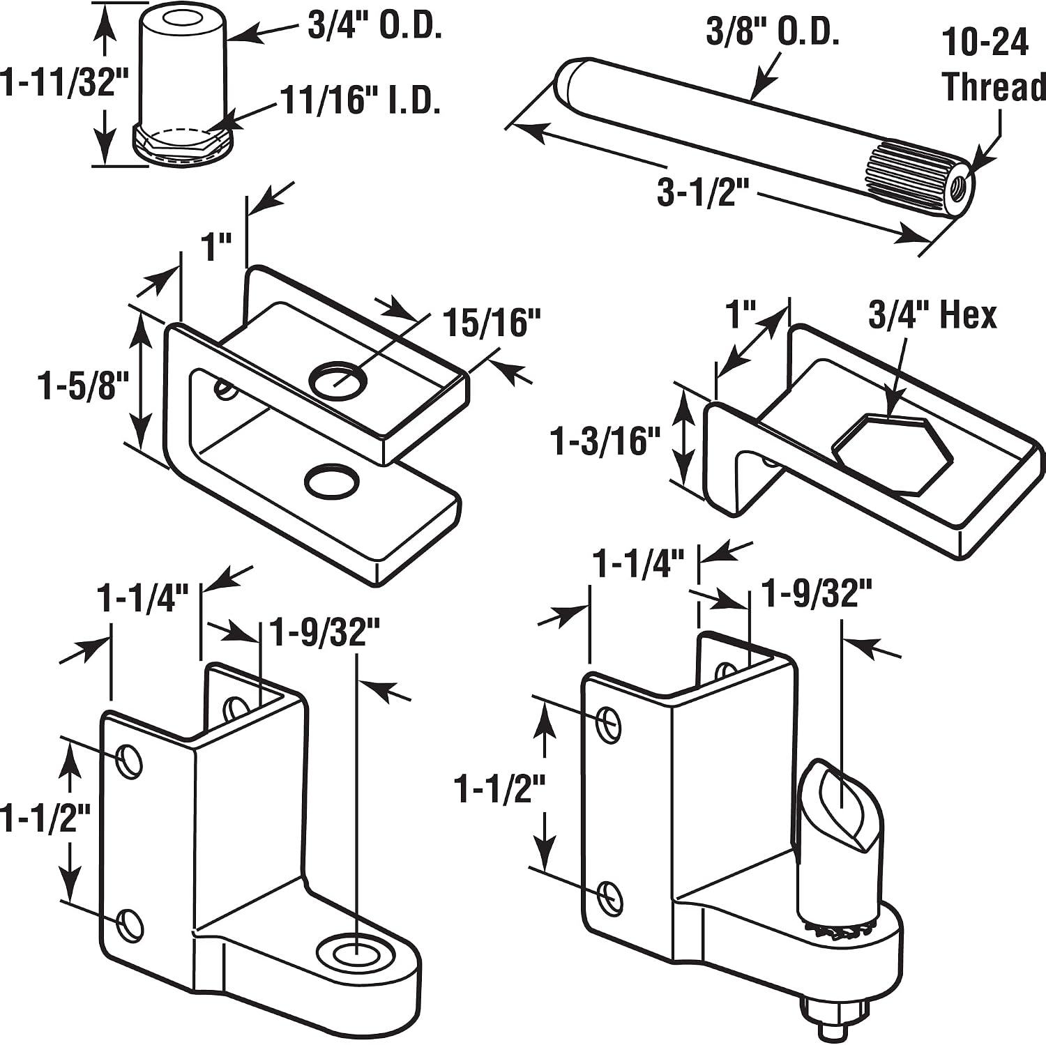 Chrome Plated Zamak Cabinet Hinge Kit 1 Inch