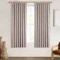 Pinch Pleat Linen Blackout Curtains 96 Inch 2 Panels