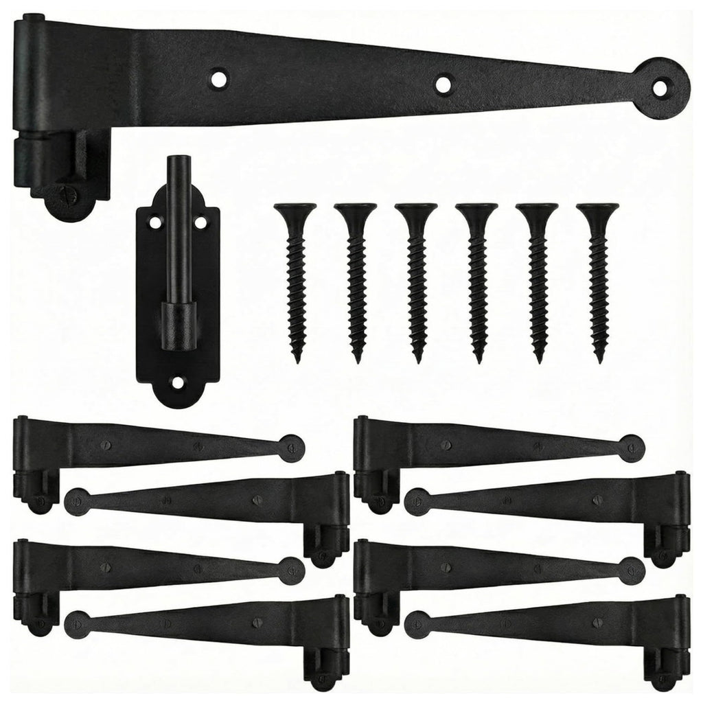 12 Pack Black Iron Offset Shutter Strap Hinges