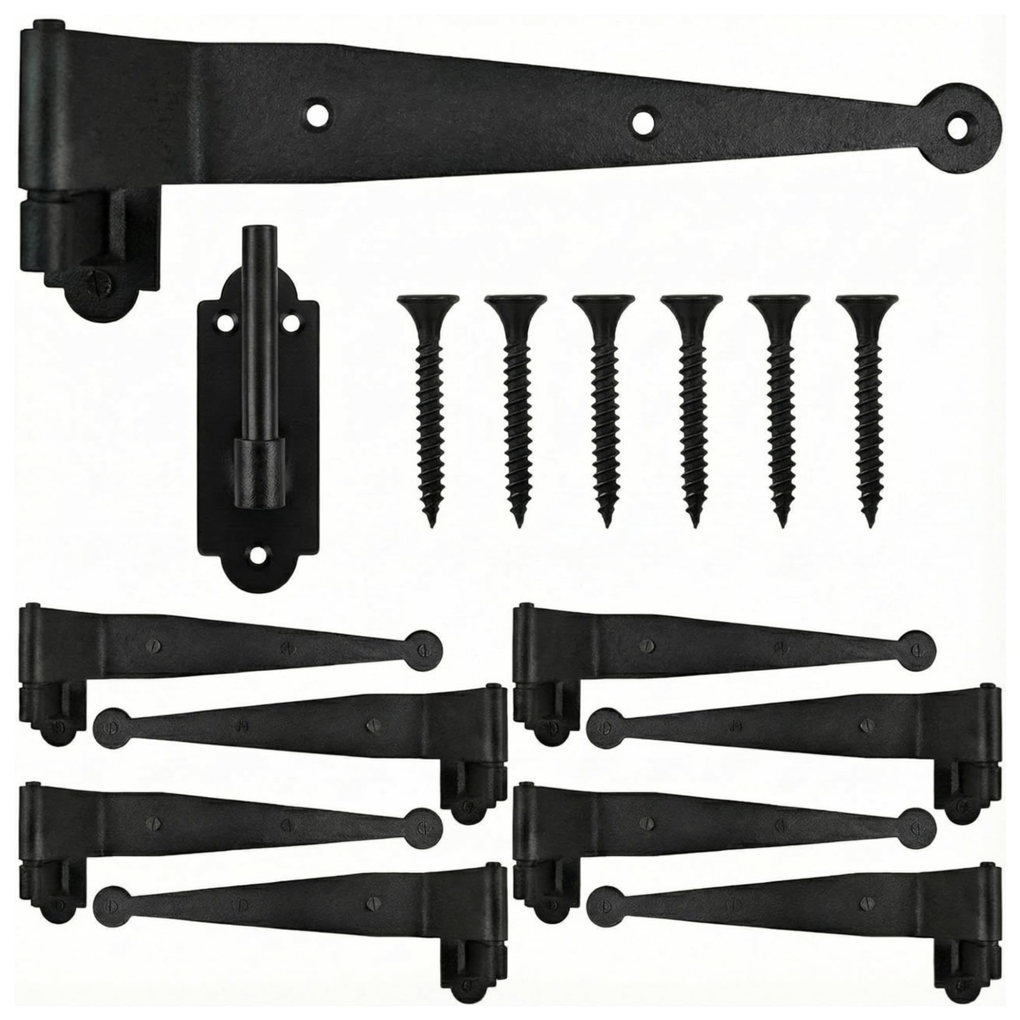 12 Pack Black Iron Offset Shutter Strap Hinges