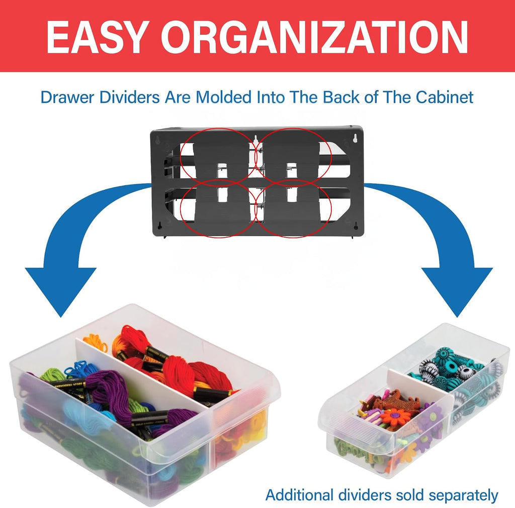 Black 26-Drawer Multipurpose Plastic Storage Cabinet