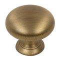 10 Pack Antique Brass Round Cabinet Knobs 1-1/4 Inch