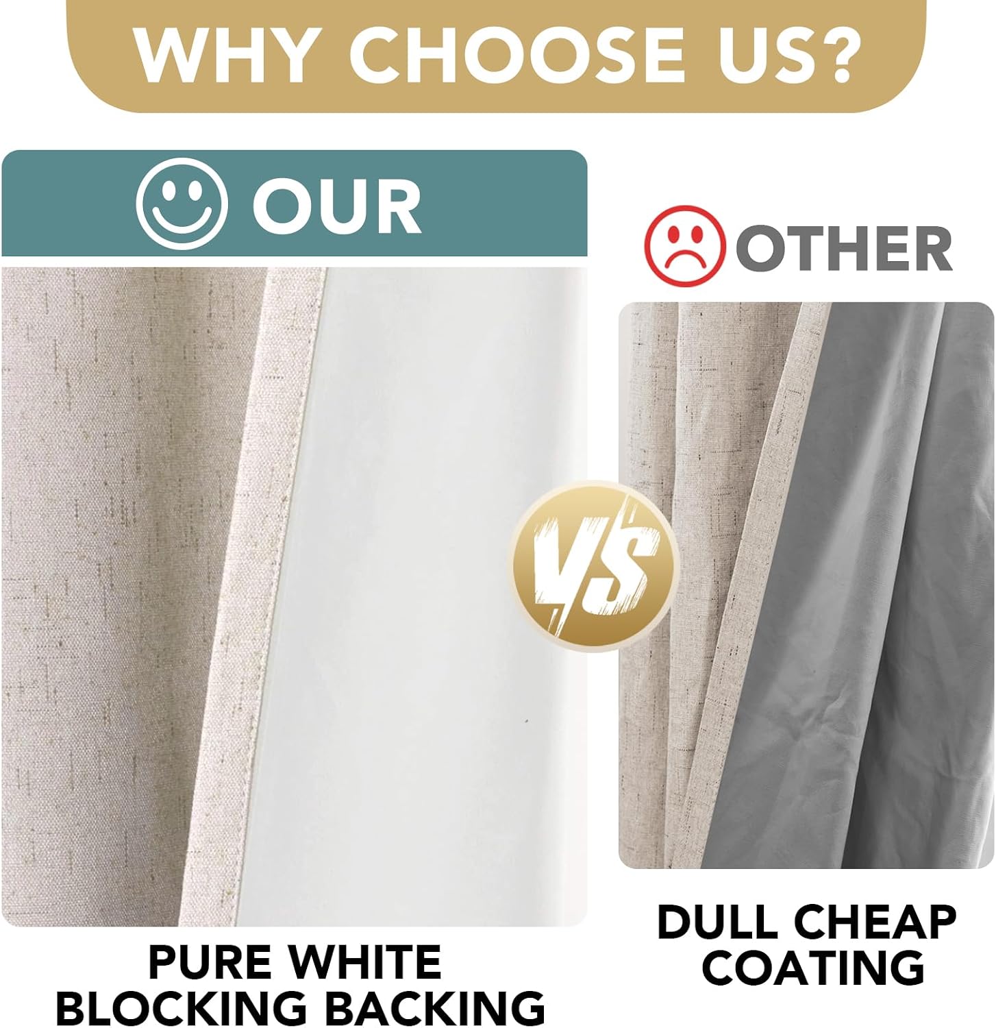 Natural Linen Grommet Blackout Curtain 100x84 Inch