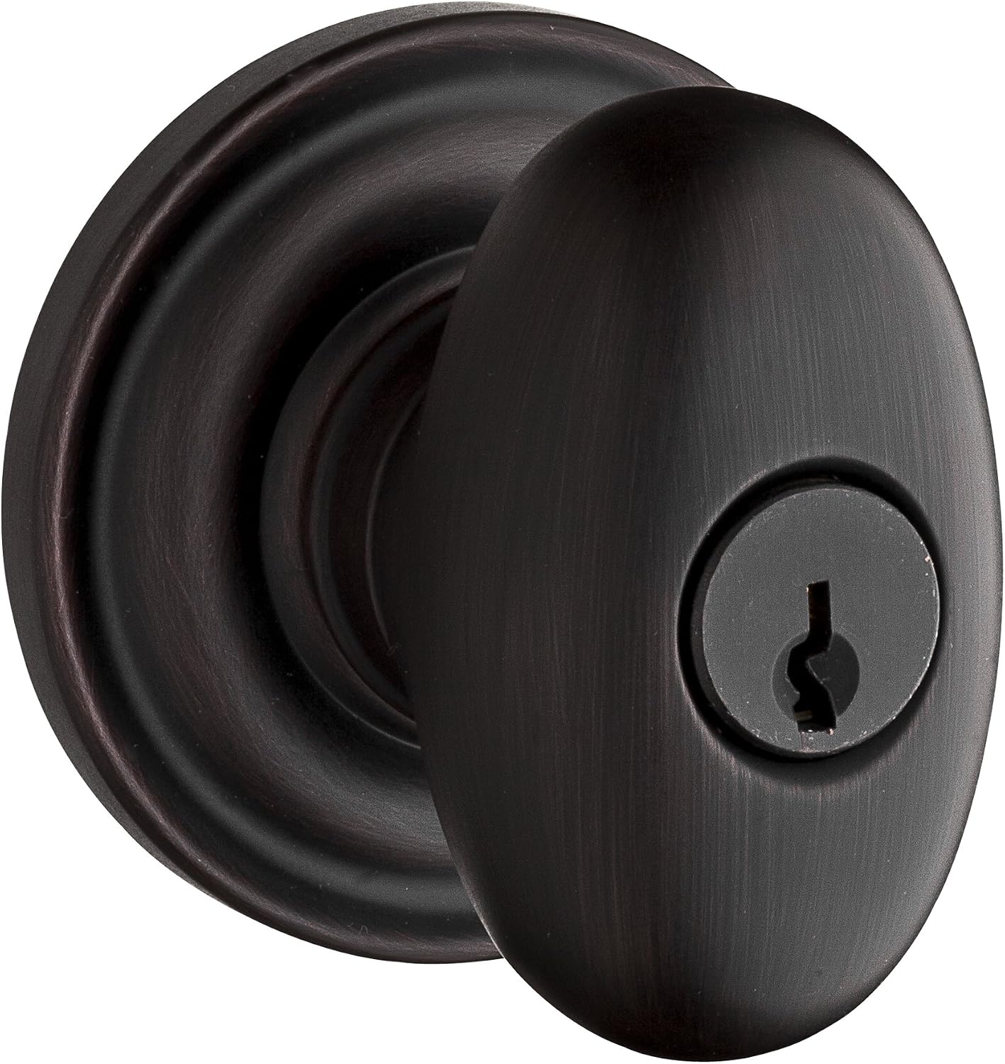 Polished Brass Round Keyed Entry Door Knob