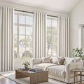 Pinch Pleat Linen Blackout Curtains 2 Panels