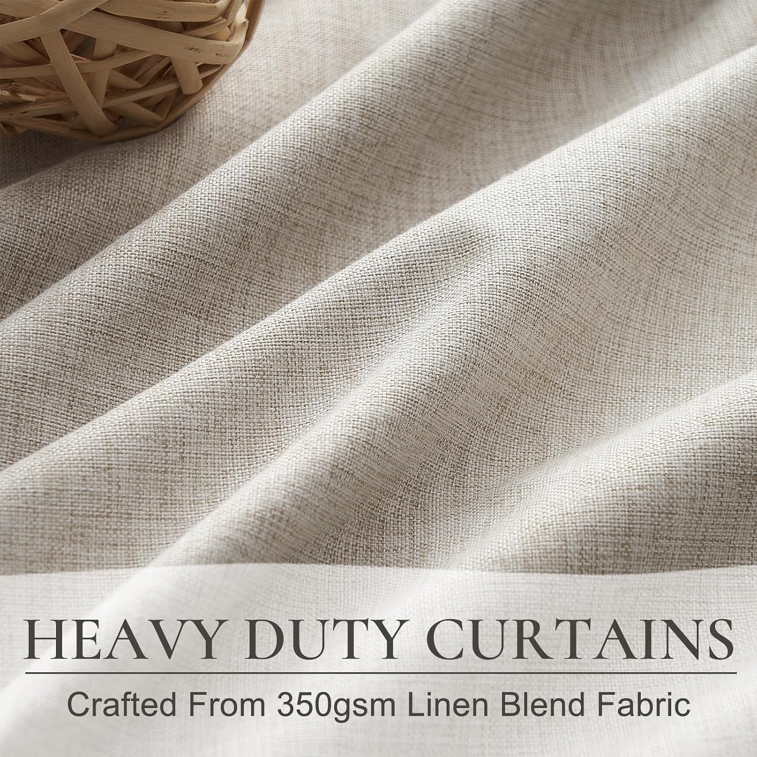 Pinch Pleat Linen Blackout Curtains 96 Inch 2 Panels