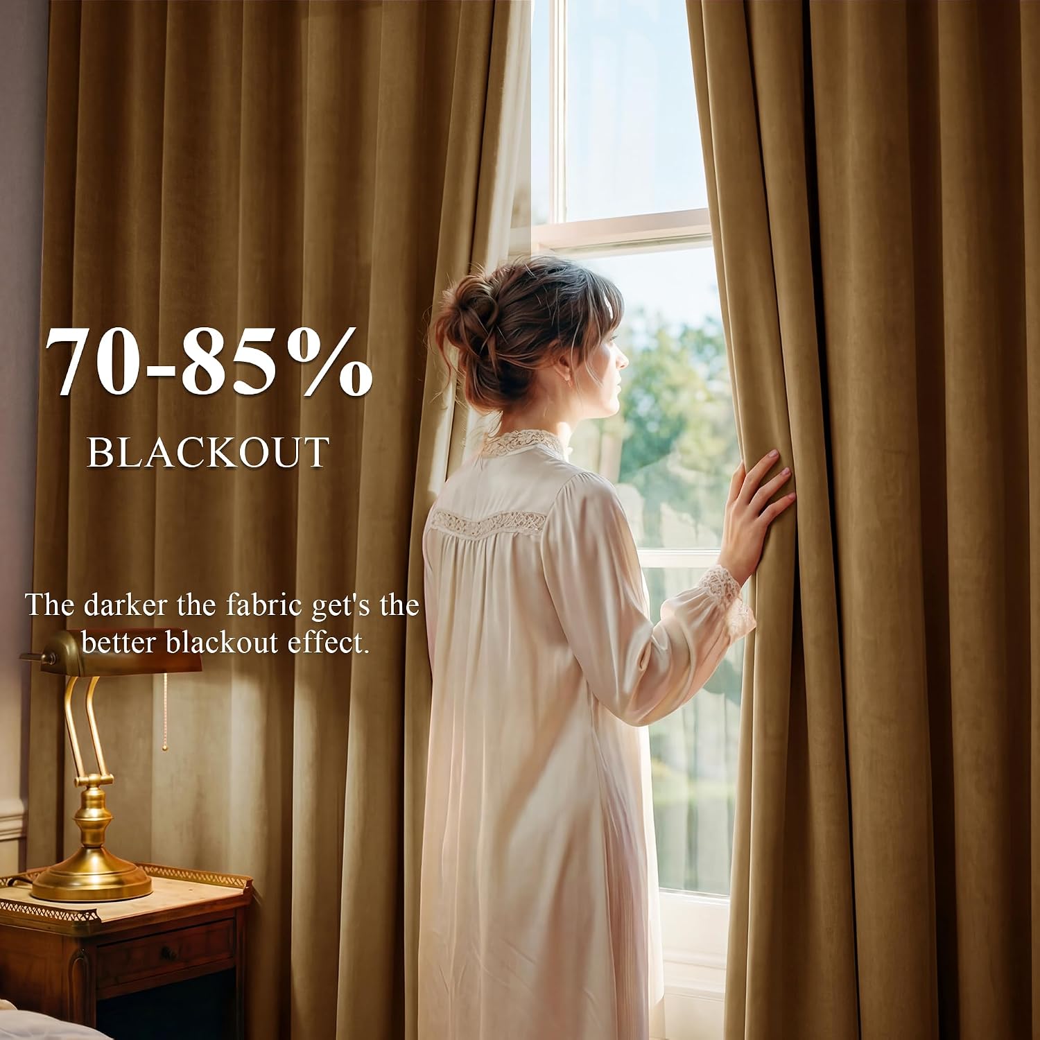 Luxury Velvet Blackout Curtains 2 Panels 84 Inch