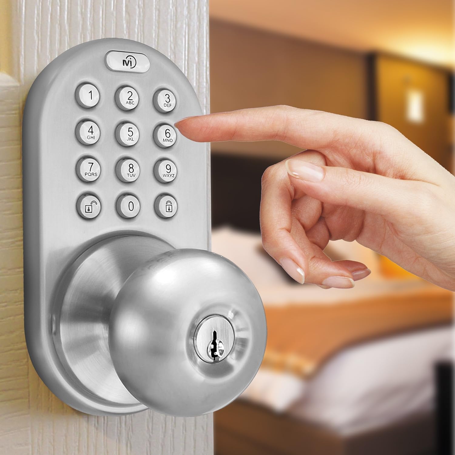 Satin Nickel Touchpad Keyless Entry Door Lock