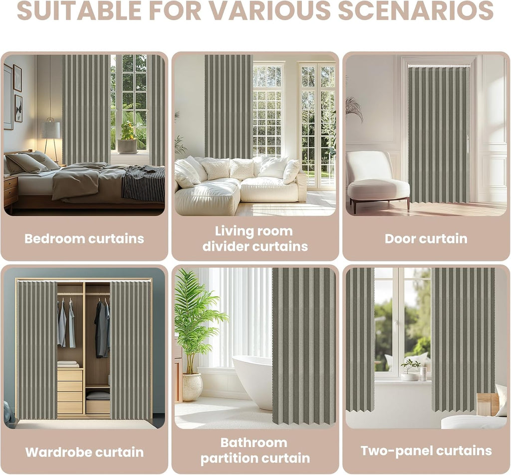 Grey Folding Blackout Accordion Door 42x78 Inch