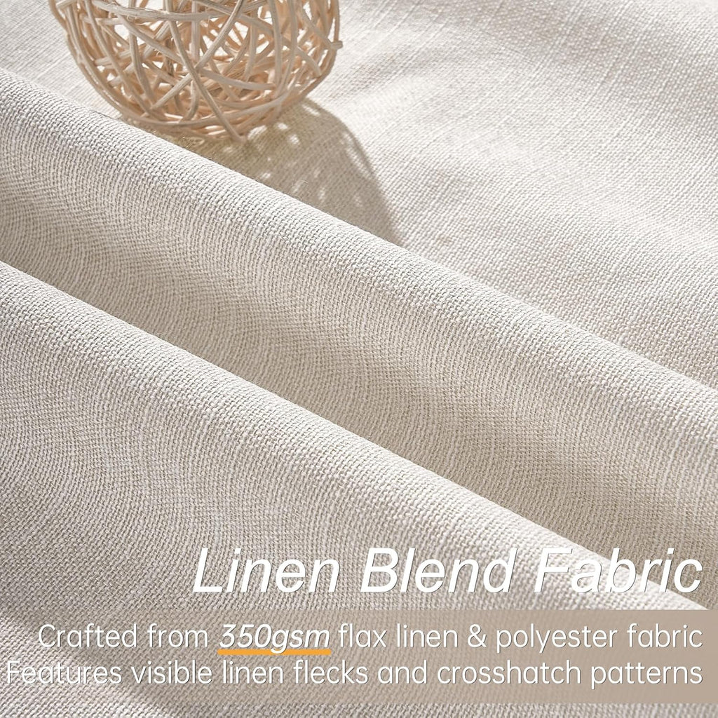 Pinch Pleat Linen Blackout Curtains 2 Panels