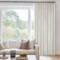 Pinch Pleated Linen Blackout Curtains 2 Panels Set