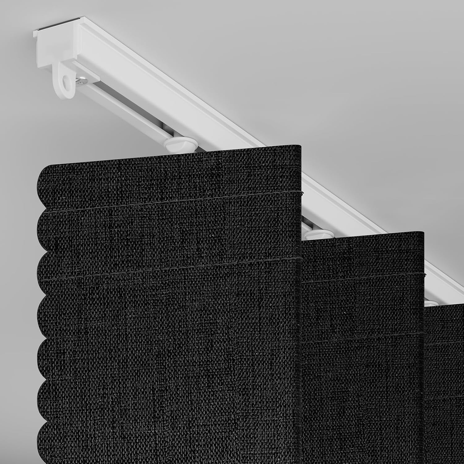 Black Magnetic Blackout Sliding Door Curtain 43x79 Inch