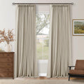 Pinch Pleat Ivory Linen Blackout Curtains 2 Panels