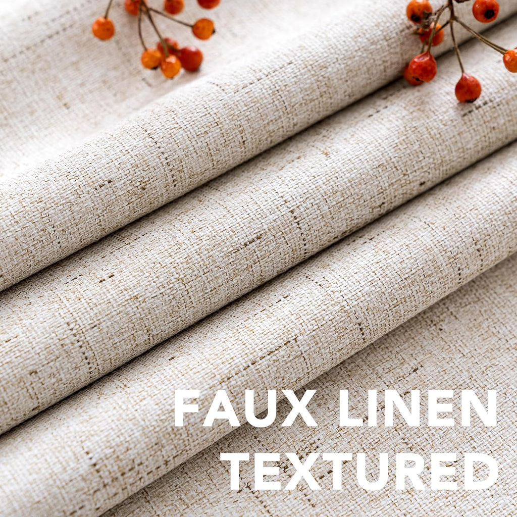 Natural Linen Grommet Blackout Curtain 100x84 Inch