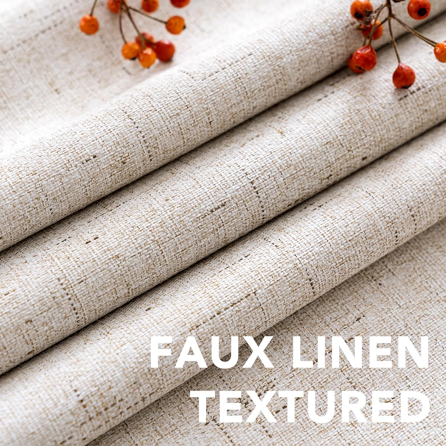 Natural Linen Grommet Blackout Curtain 100x84 Inch