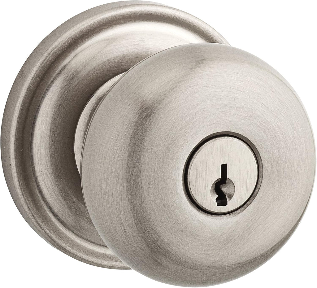 Polished Brass Round Keyed Entry Door Knob
