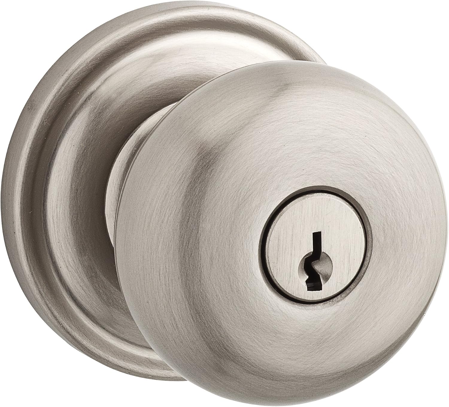 Polished Brass Round Keyed Entry Door Knob