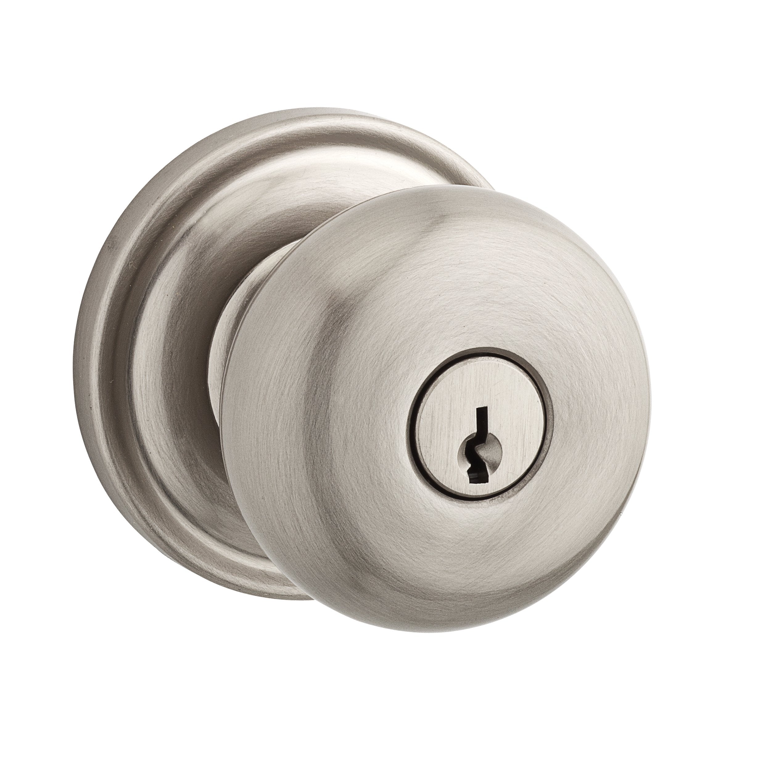 Polished Brass Round Keyed Entry Door Knob