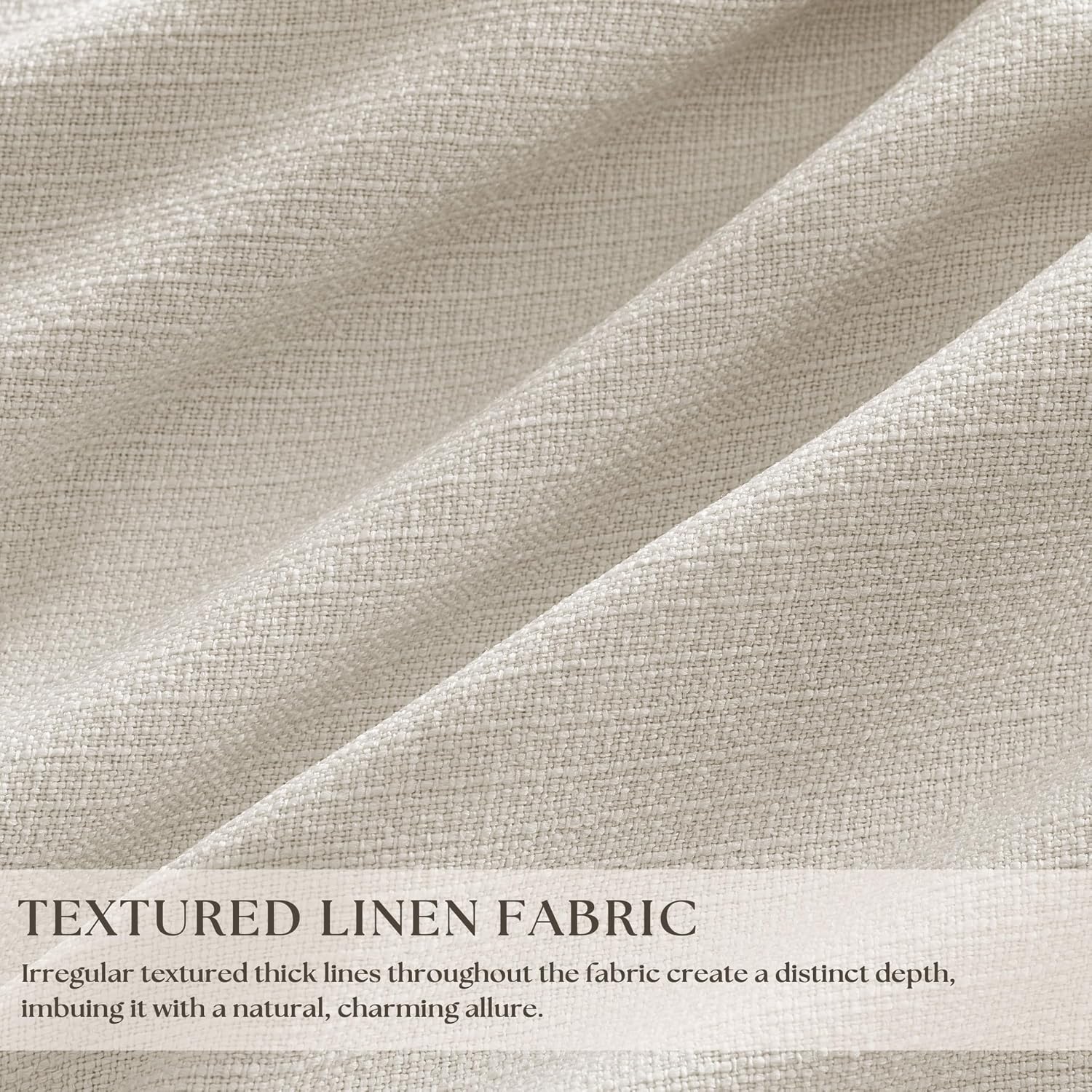 Pinch Pleat Ivory Linen Blackout Curtains 2 Panels